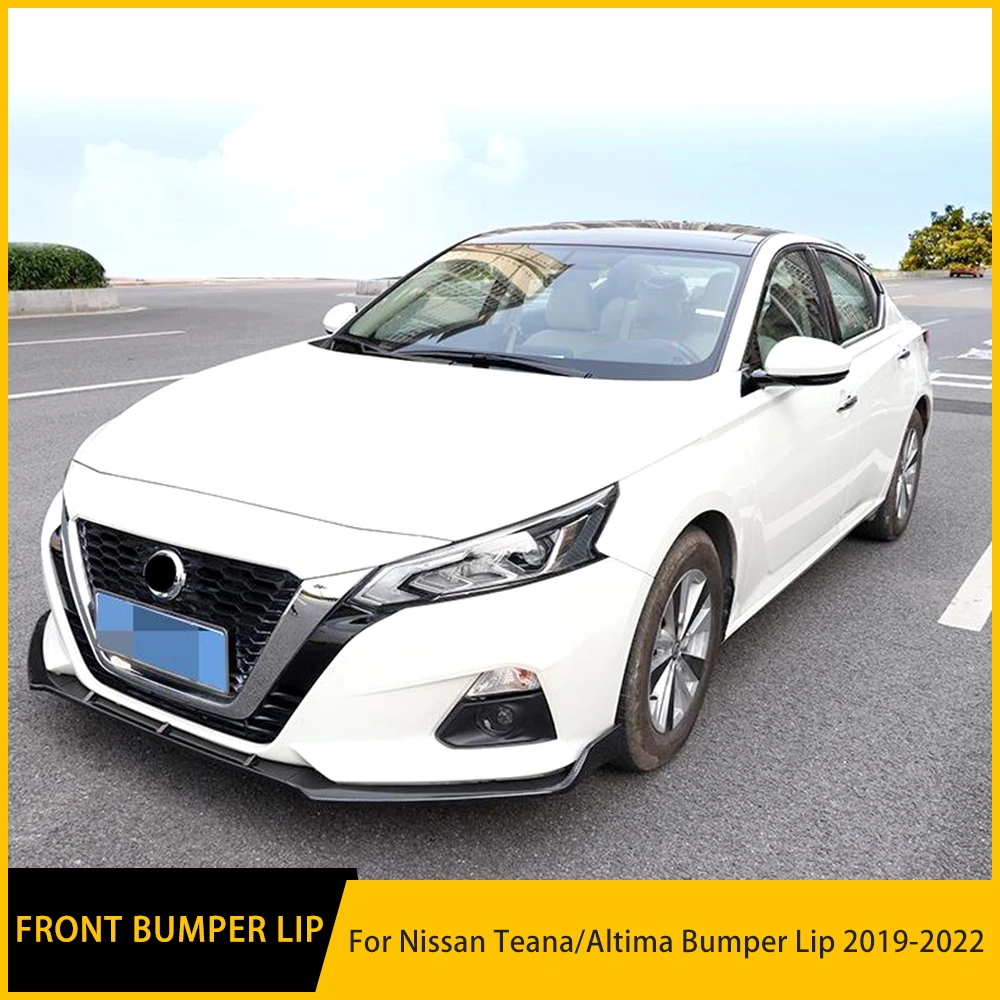 

For Nissan Teana/ALTIMA 3PCS Glossy Black Red Carbon Fiber Front Bumper Lip Body Spoiler Trim High Quality Sports Kit 2019-2022