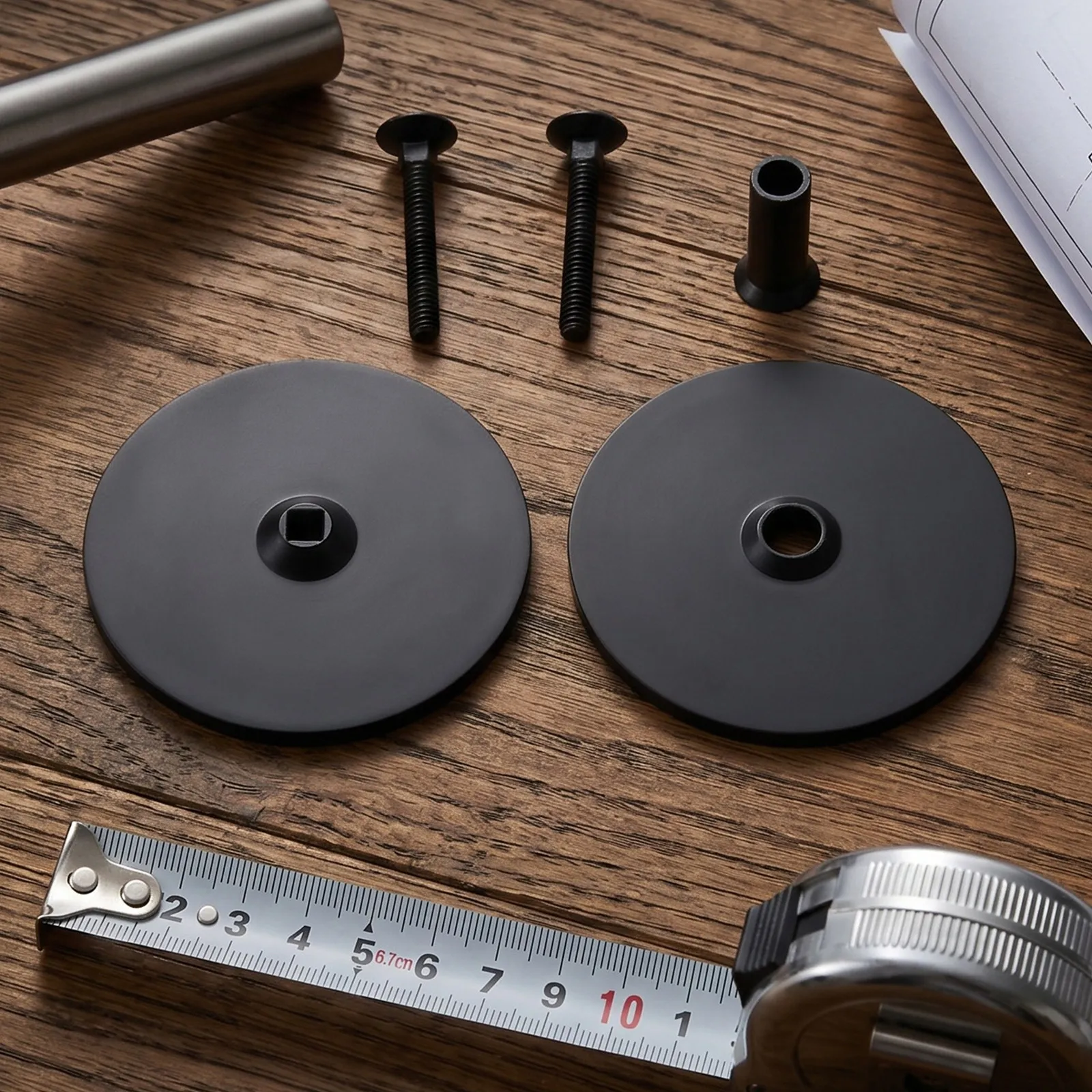 2セット ドアノブ穴カバー ステンレス鋼製 丸型フィラープレ - Door Knob Replacement のレビューと価格