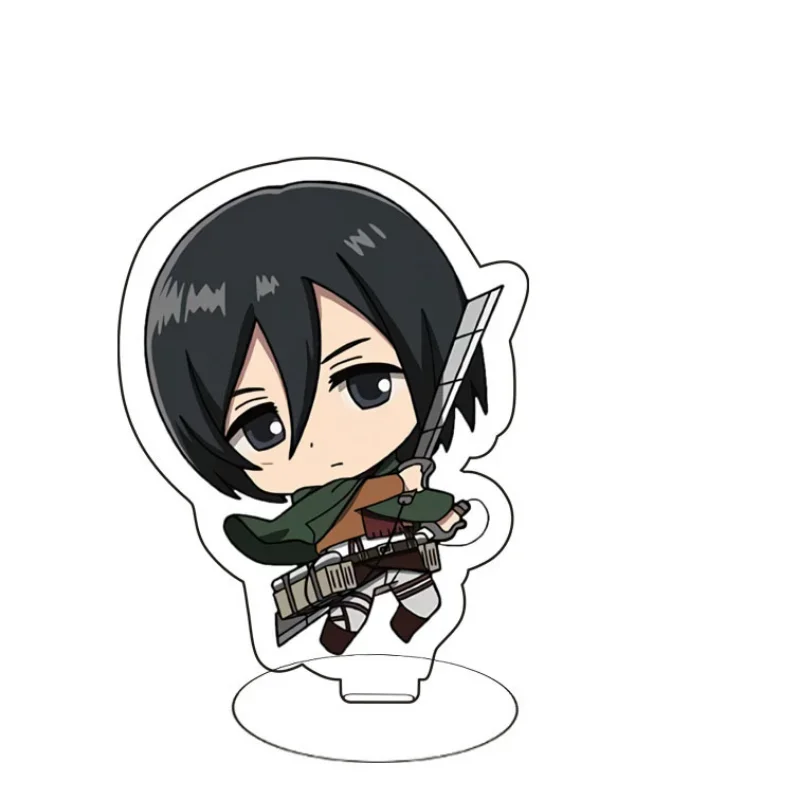 Attack on Titan Anime Figuur Acryl Stand, Model Plaat, Bureau Decor Houder, Teken, Sleutelhanger, Kerstcadeaus, 8cm