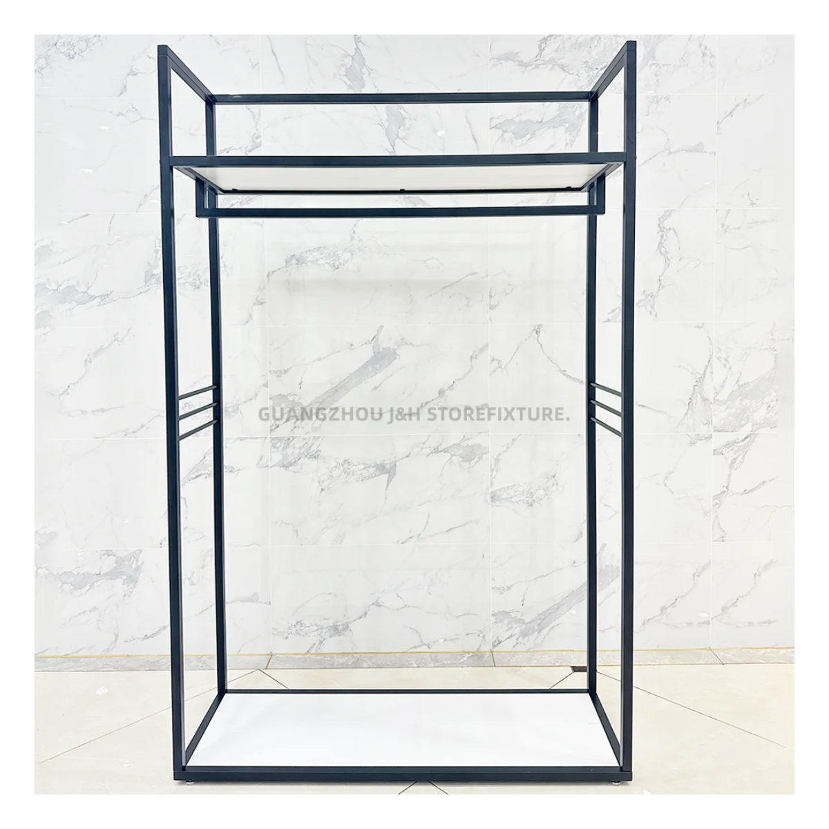 Retail Clothing Store Display Stand Boutique Clothing Racks Black Display Men Clothes Display Racks For Shop