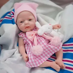 Reborn Baby Doll 7 Inch Silicone Doll Girl Zora Mini Realistic Newborn Baby Dolls Silicone Full Body Stress Relief