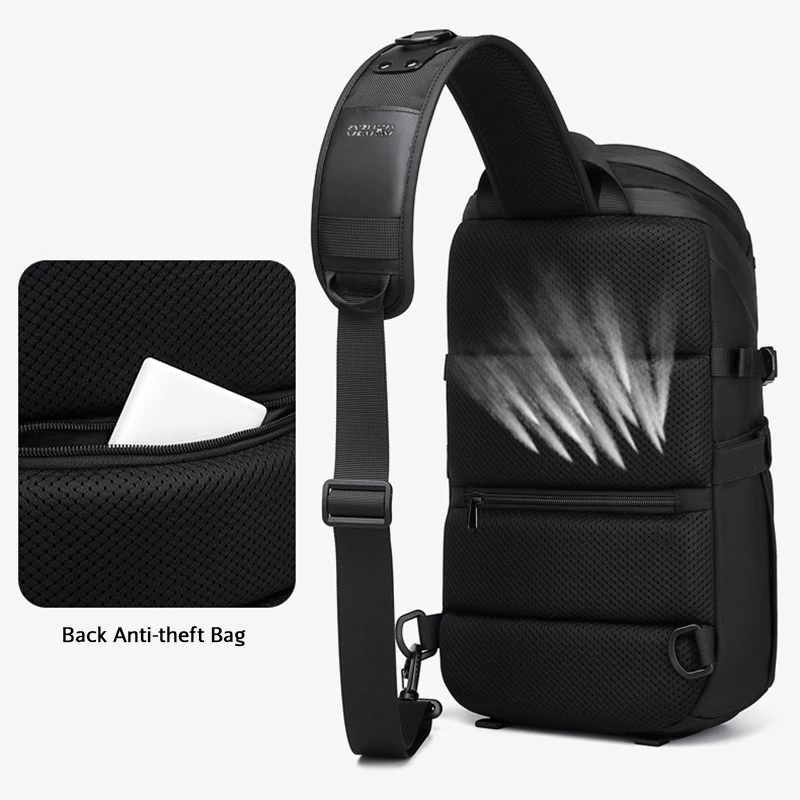 Bolsa de ombro de grande capacidade masculina, bolsa crossbody de estilingue impermeável mensageiro de viagem curta, bolsa de peito de qualidade nova moda