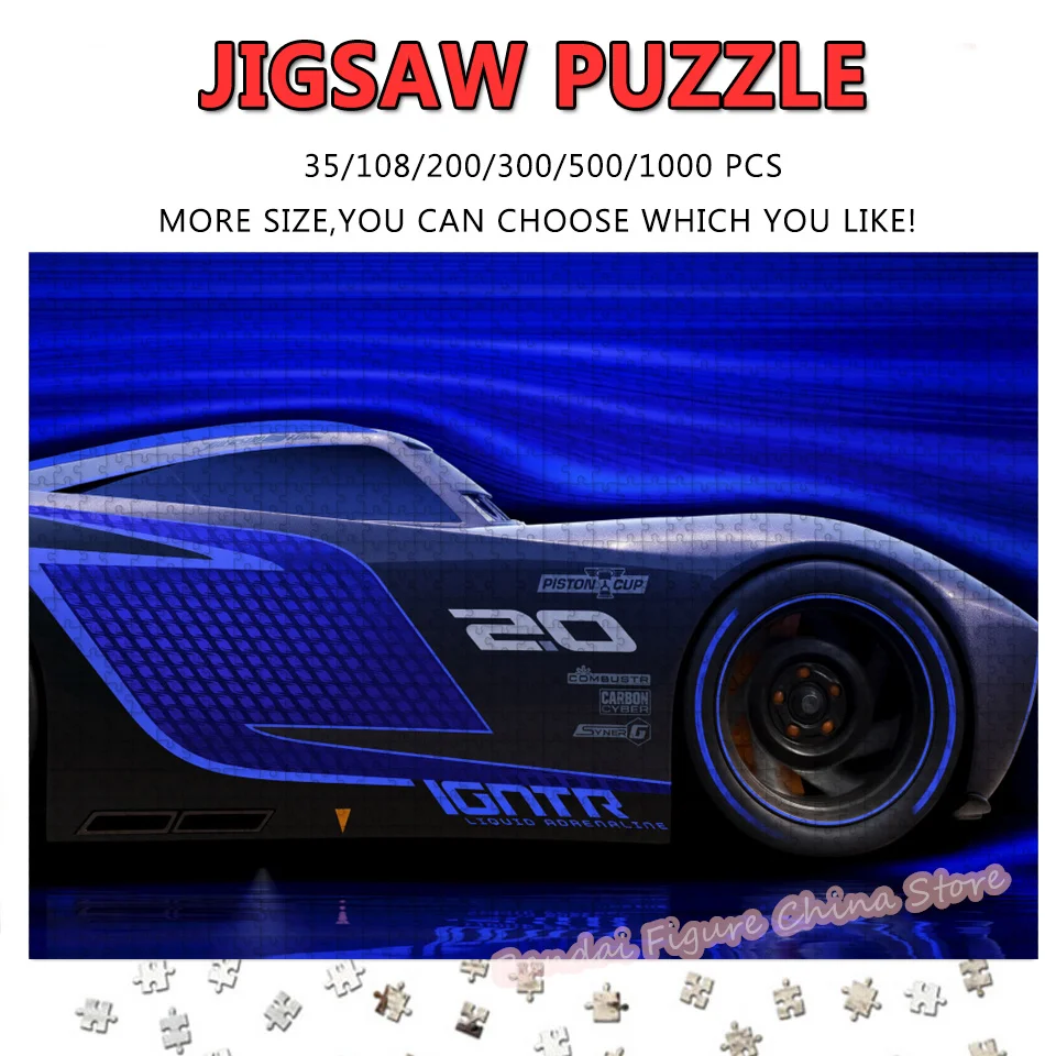 

Disney Cartoon Cars 3 Jigsaw Puzzles Jackson Storm Anime Print 108/200/300/500/1000 Pieces Diy Puzzles Decompress Toys