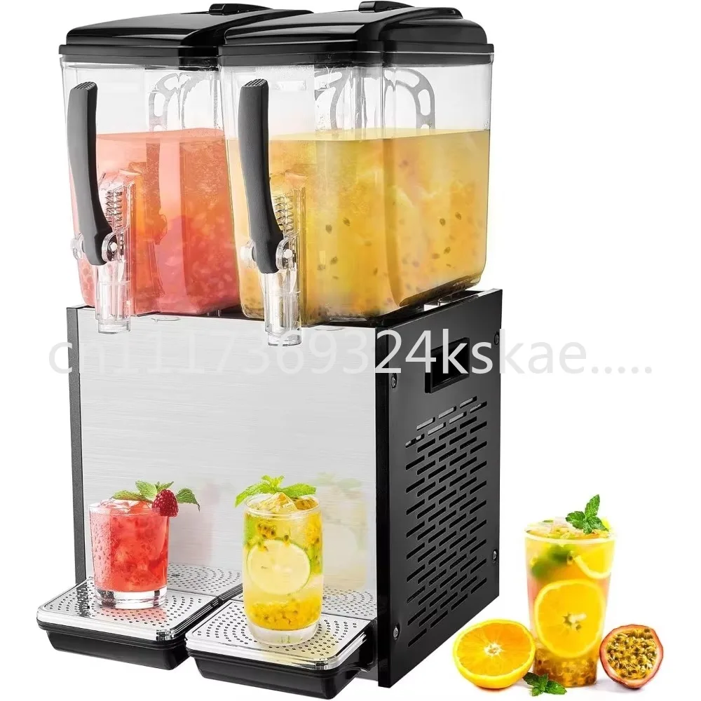 commercial beverage dispenser, 2 tanks 12 l / 12.7 qt per tank juice dispenser, 286w stainless steel ice tea drink machine with