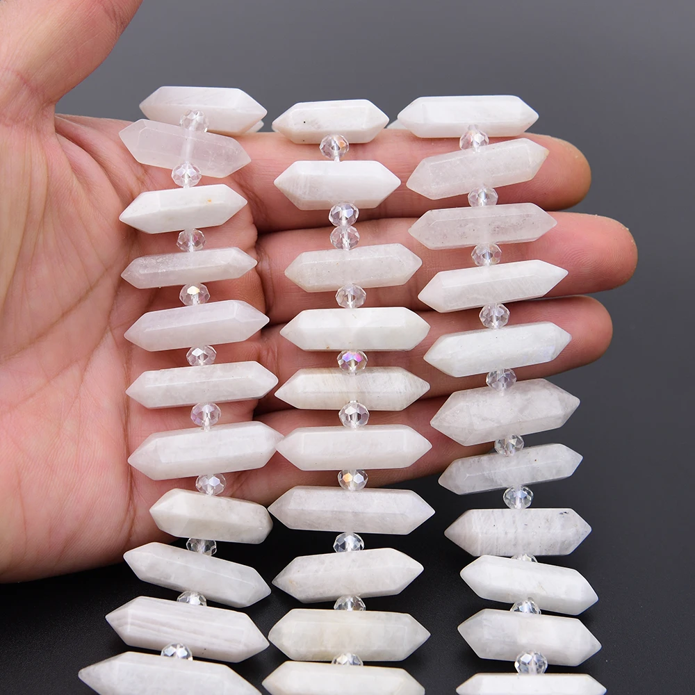 

Натуральные белые лунные камни APDGG, цилиндрические бусины-конусы, нить 15,5 дюймов, для изготовления ювелирных изделий своими руками