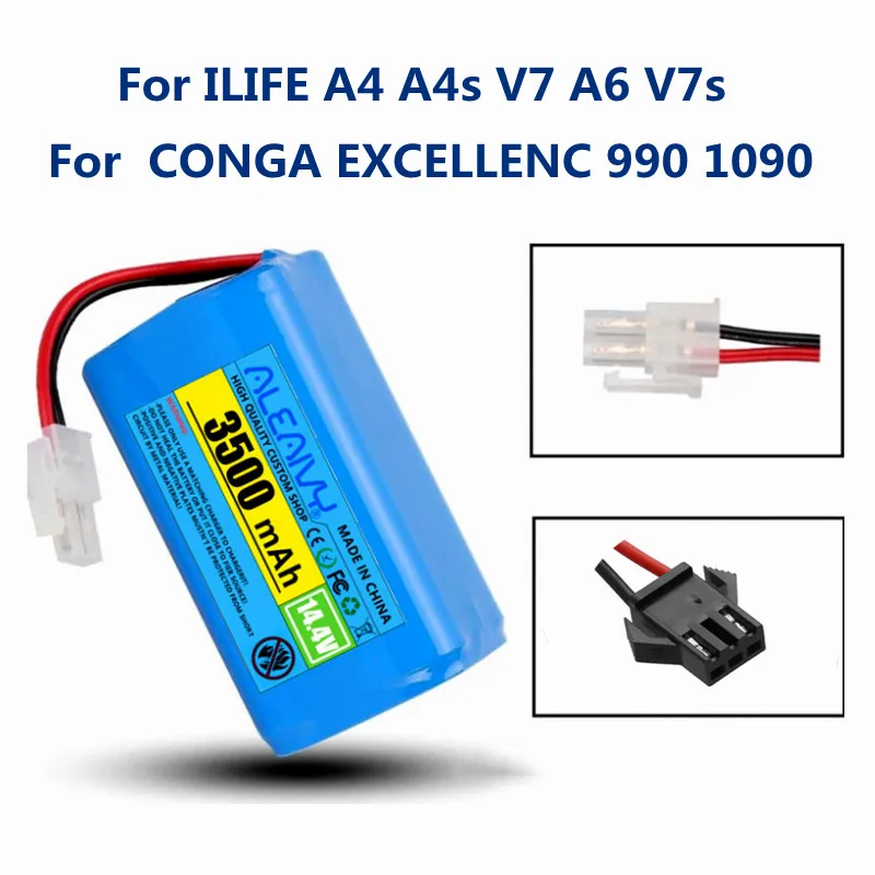 

New 14.4V 2600mah 3200Mah Lithium ion Battery For ILIFE A4 A4s V7 A6 V7s Plus Robot Vacuum Cleaner ILife 4S1P Full Capacity