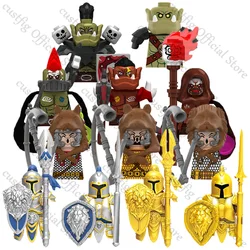 Medieval Magical Action Movie Knight Orcs Warrior Elves Figures Building Blocks Army Armored Soldiers Shield Weapons Bricks Toys
