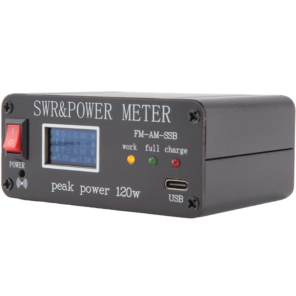 

FM AM SSB 1.8MHz-50MHz SWR Power Watt Meter SWR & Power Meter Peak Power 120W PWR SWR Meter