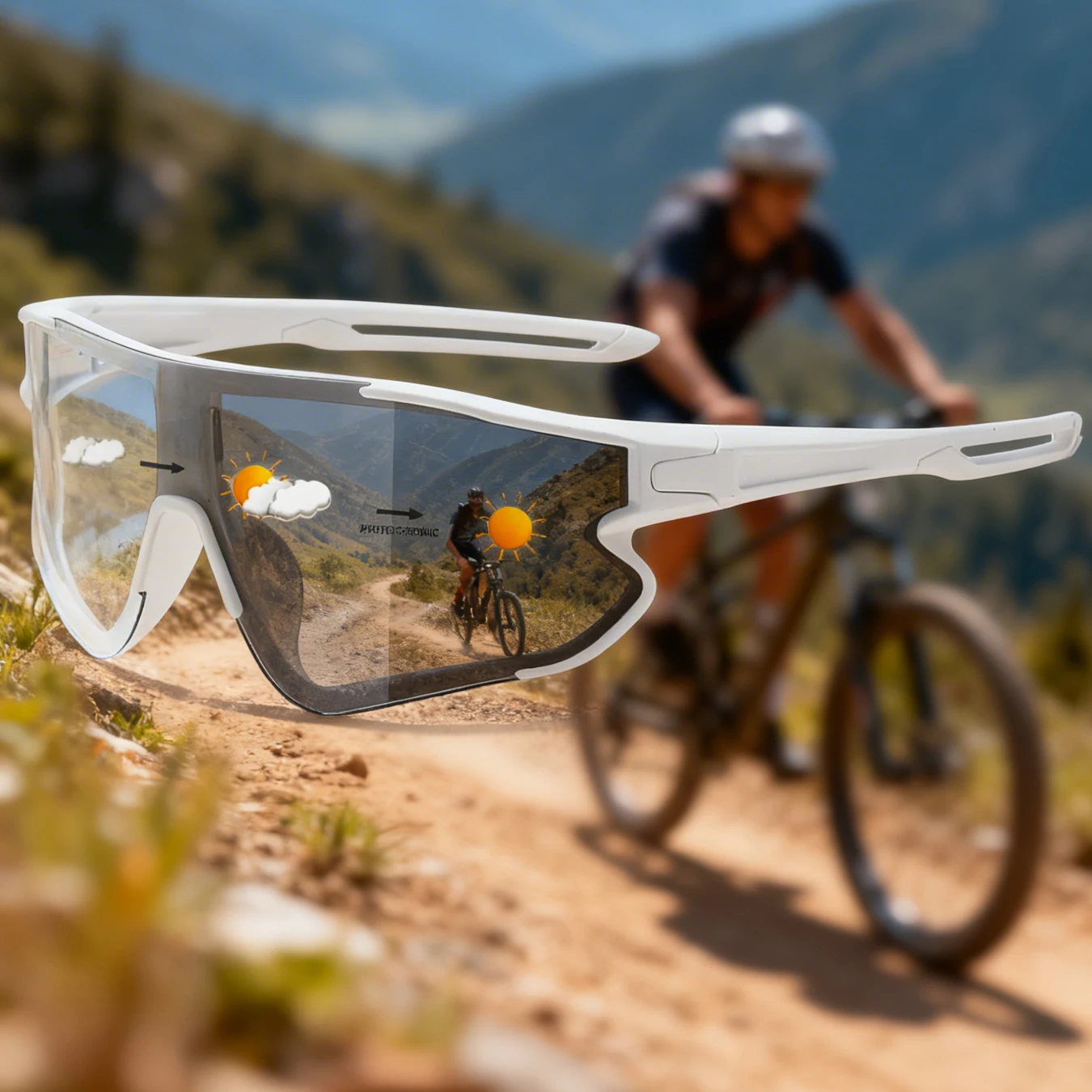 Men Women Photochromic Cycling Sunglasses for Outdoor Sports