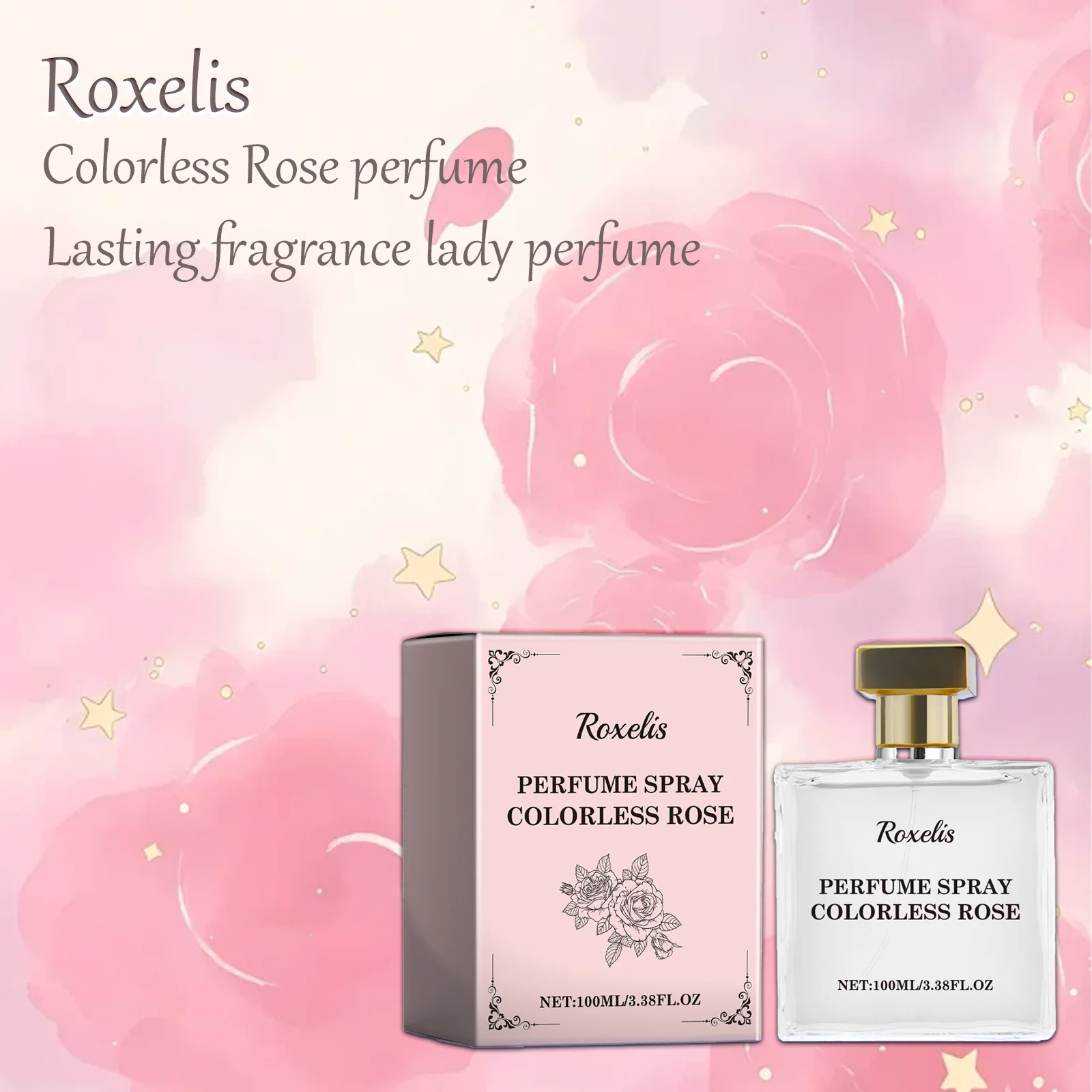 عطر ROXELIS الوردي عديم اللون - رائحة زهور أنيقة طازجة تدوم طويلاً |   عطر أو دي للسيدات، عطر ساحر