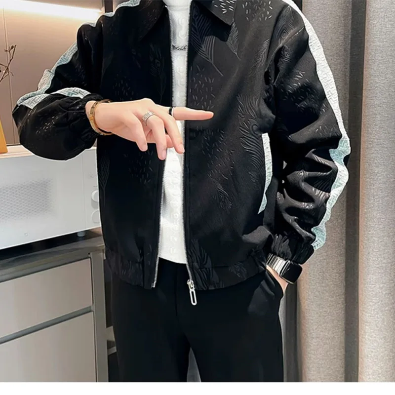 2023 Spring Autumn KPOP Fashion Style Harajuku Slim Fit Tops Loose Casual All Match Outerwear Lapel Zipper Long Sleeve Jacket