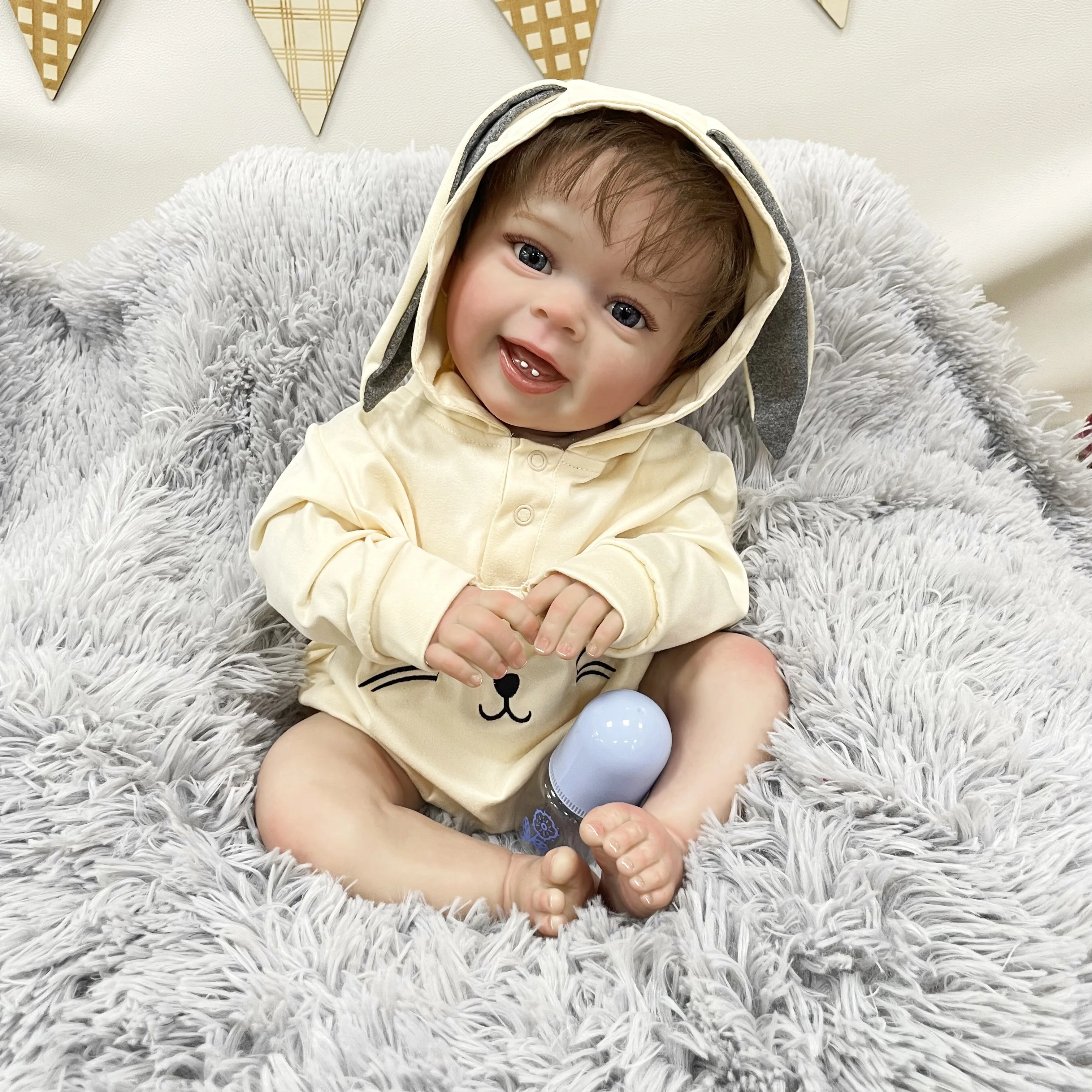 Cokela alta cor 24 Polegada 60cm grande bebê reborn realista corpo de algodão vinil macio venda real silicone reborn bonecas do bebê