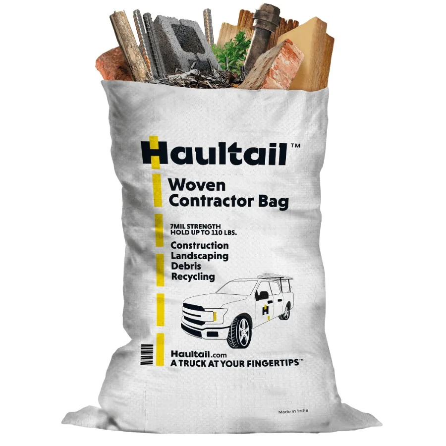 

Woven Contractor Trash Bags 42gal 20 Count per Pack White Reusable