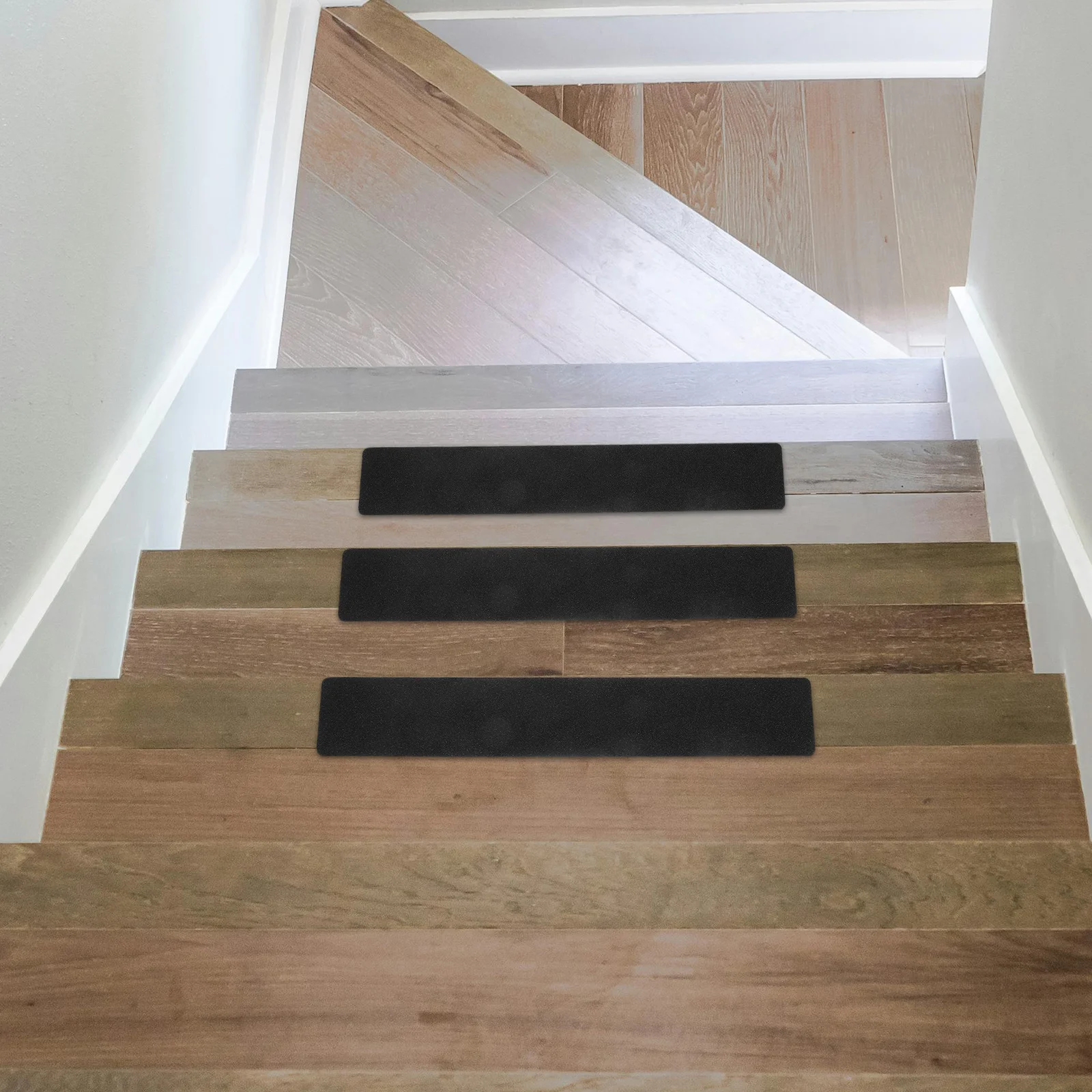 

10pcs Outdoor Stair Treads 24X4" Pre-Cut Non-Slip Step Mats For Wooden Steps Heavy-Duty Black Anti-Slip Tape Weather-Resistant