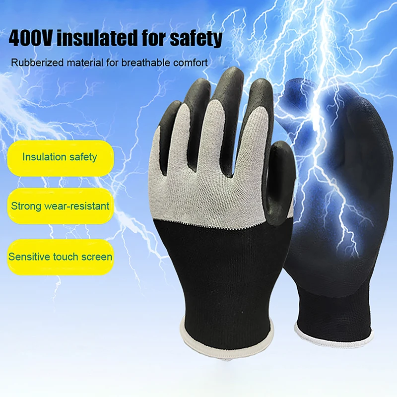 1Pair Ultrathin Electrician Insulating Gloves Withstanding Voltage 400V/500V Rubber Touch Screen Insulation Glove Industrial