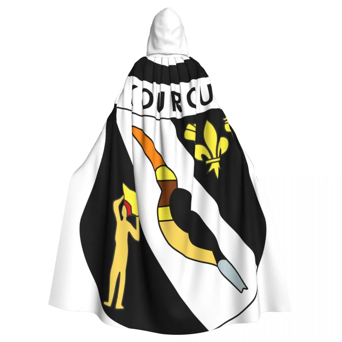 Blason Ville Fr Kourou (guyane) Unisex Witch Party Reversible Hooded Adult Vampires Cape Cloak