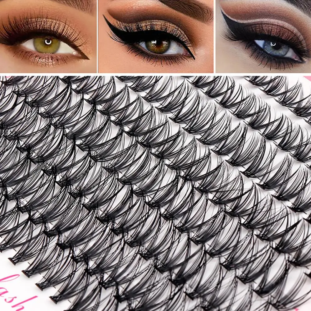 ขนตาปลอมแบบธรรมชาติ ปริมาณมาก 30D/40D แบบติดกาวร้อน แบ่งเป็นช่อ สำหรับงานปาร์ตี้และแต่งหน้า