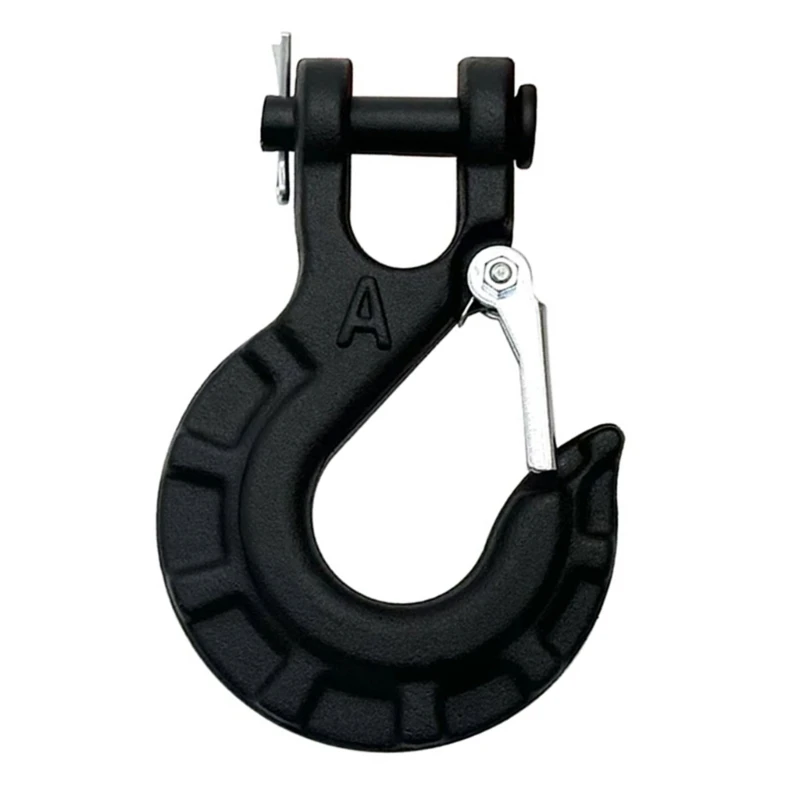 3/8Inch Clevis Slip Hook with Safety Latches, Alloys Steel Winch Hook for Truck Trailer Transport Loading Capacity 6613lbs