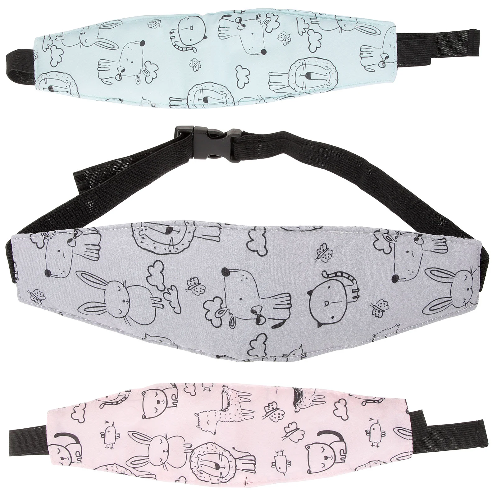 

3 Pcs Baby Stroller Safety Seat Strap Car Head Support Band Trolley Infant Sleeping Mask Toddler for Seats Cart