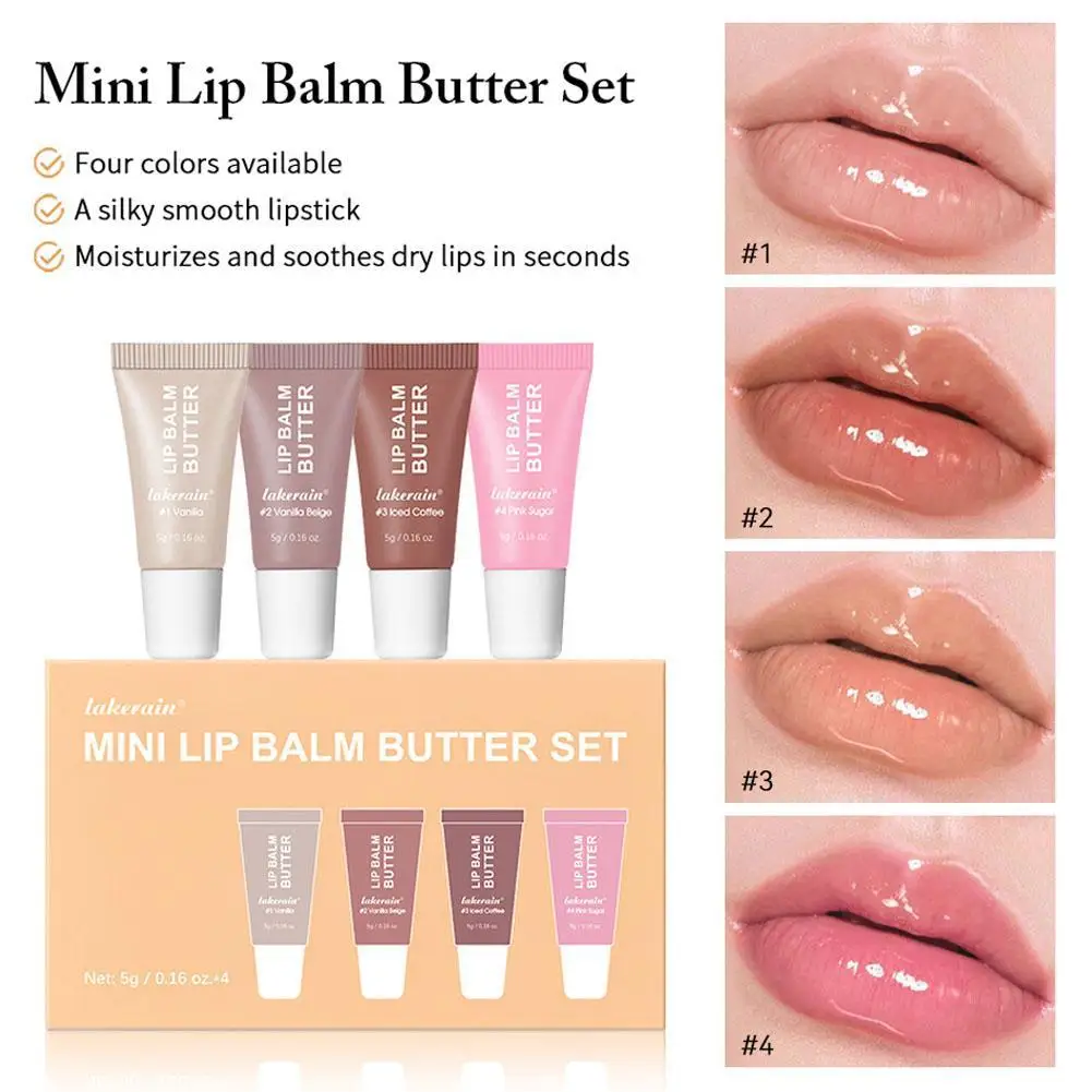 4pcs/set Summer Fridays Lip Balm Moisturizing Smooth Soft Lips Cosmetics Sugar Vanilla Beige Sweet Mint Makeup Lip Care