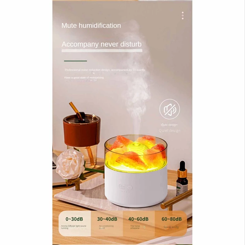 

200Ml USB Salt Lamp Humidifier 2 In 1 Household USB Night Lamp Desktop Humidifier Two Gears Adjustable