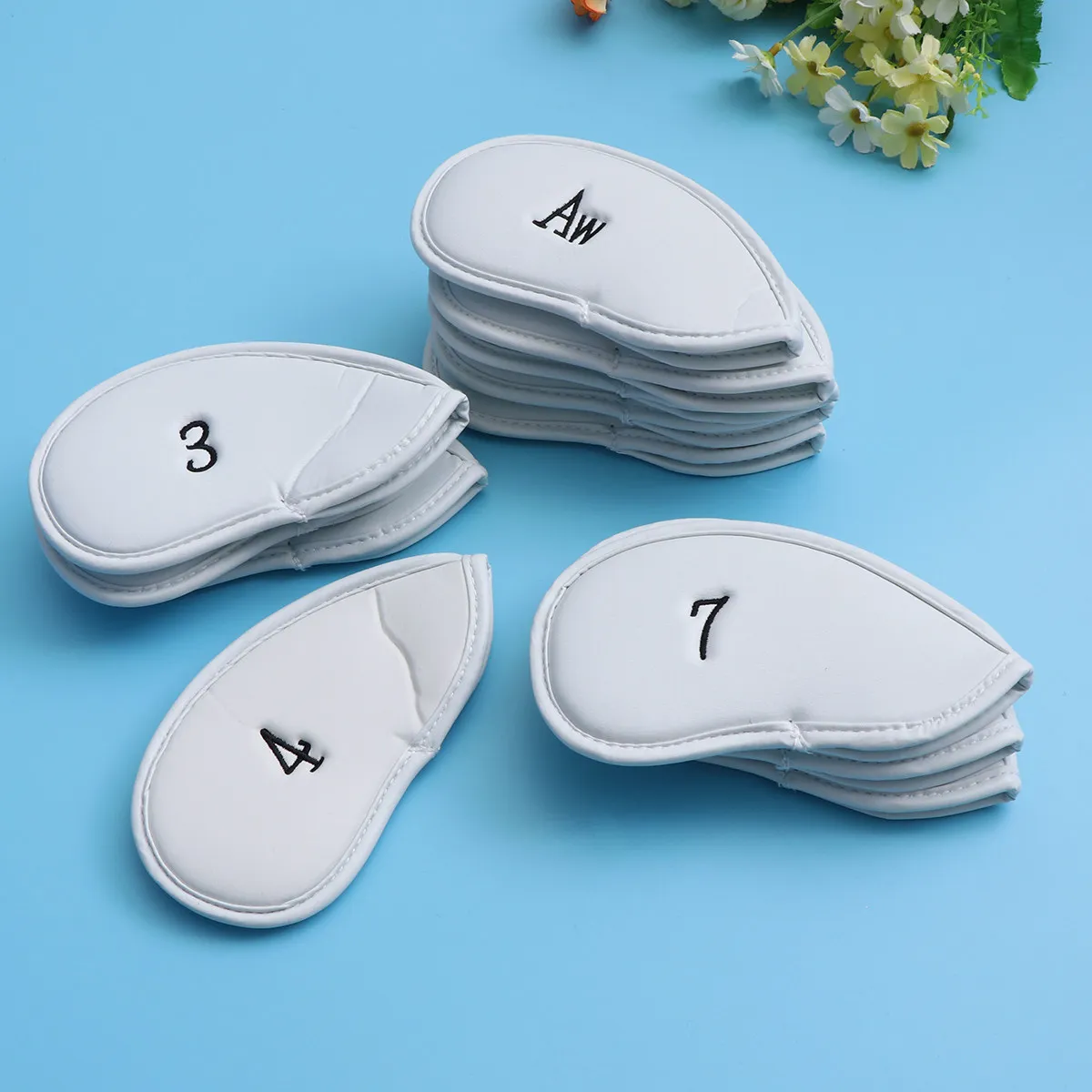 12Pcs Iron Club Head Covers Set Synthetic Golf Iron Covers Fit All Irons Maximum Clatter Damage Prevention