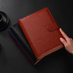 Luxury retro leather notebook A5 cover, with pen holder buckle, loose leaf diary, office diary, travel manual sketchbook