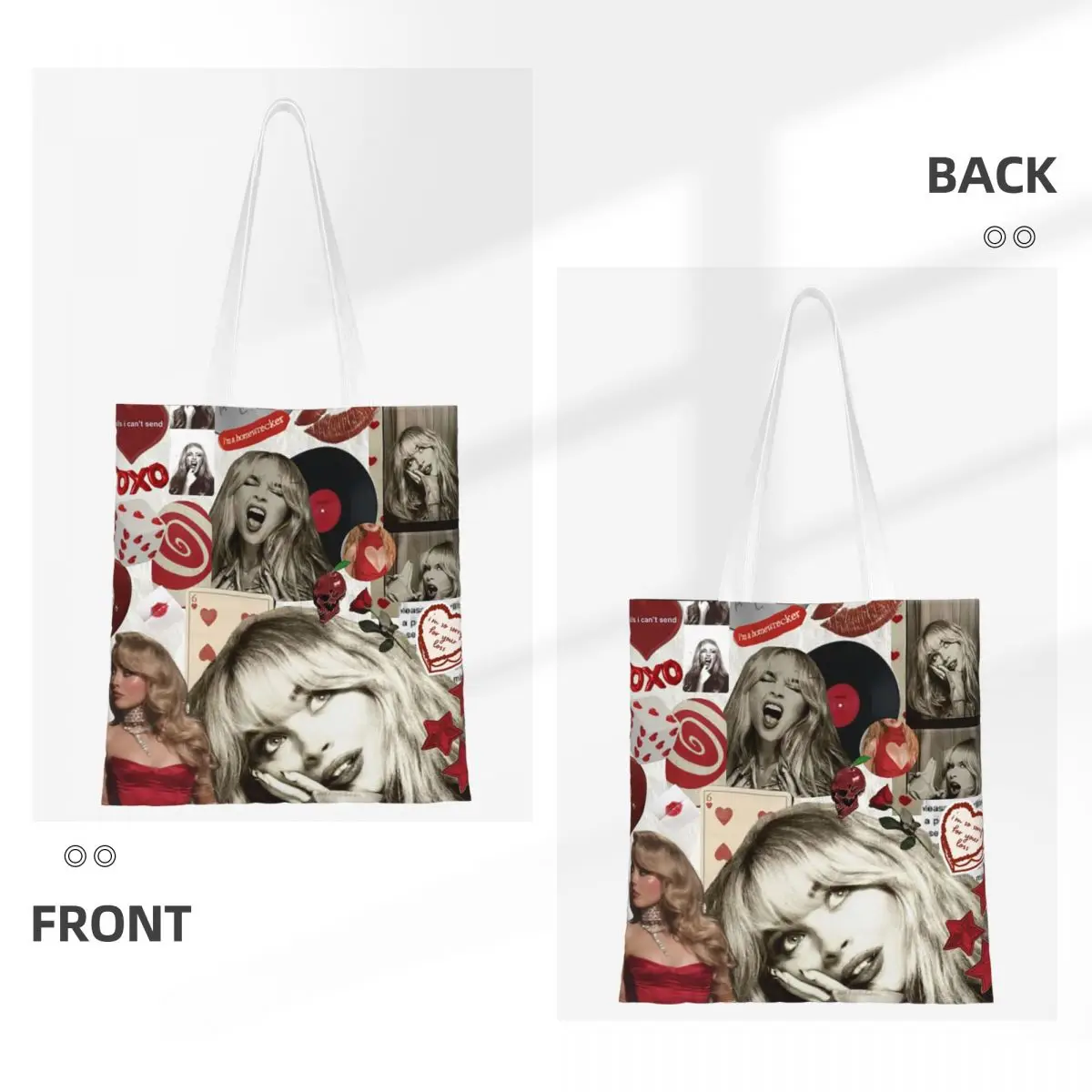 Sabrina Carpenter Shopping Bags Women Canvas The Tote Bag Folding Girls Shoulder Tote Travel Handbag