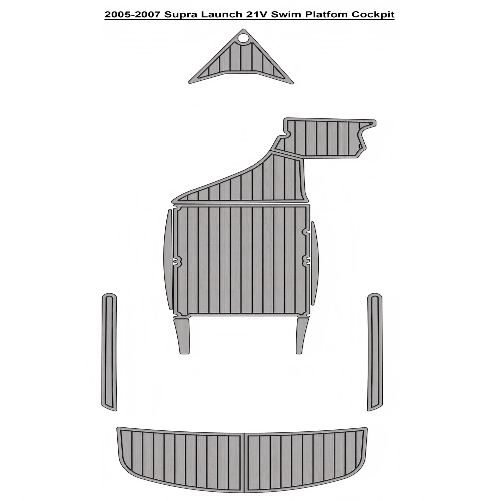 

2005-2007 Supra Launch 21V Swim Platform Cockpit Pad Boat EVA Foam Faux Teak Deck Floor Mat SeaDek MarineMat Style Self Adhesive