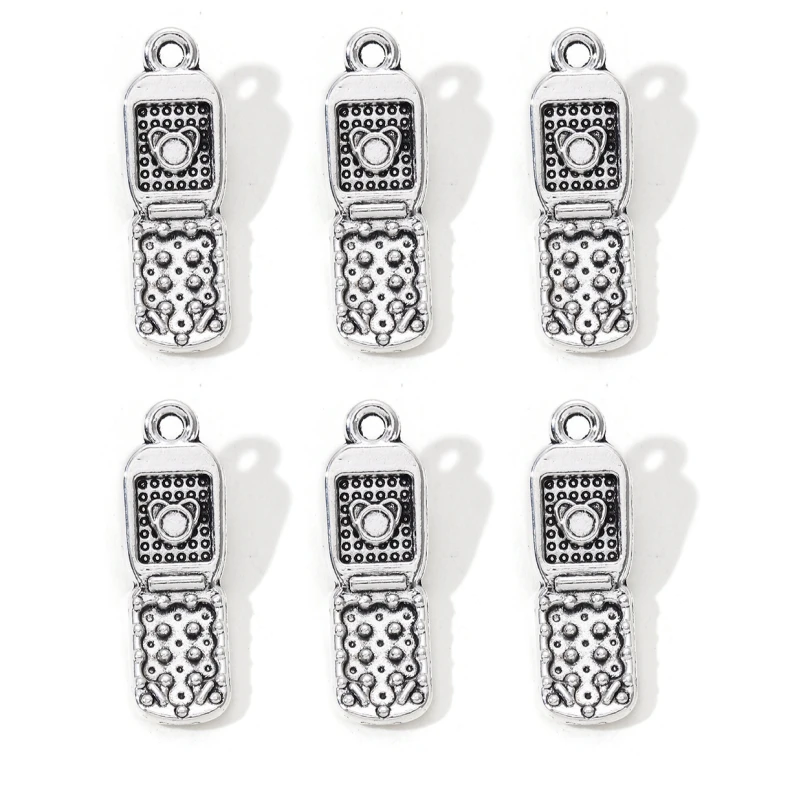 25pcs New Mobile Phone Alloy Charms Cute Little Telephone Fashion Y2K Style Pendants For Making Handmade DIY Fiindings Jewelry