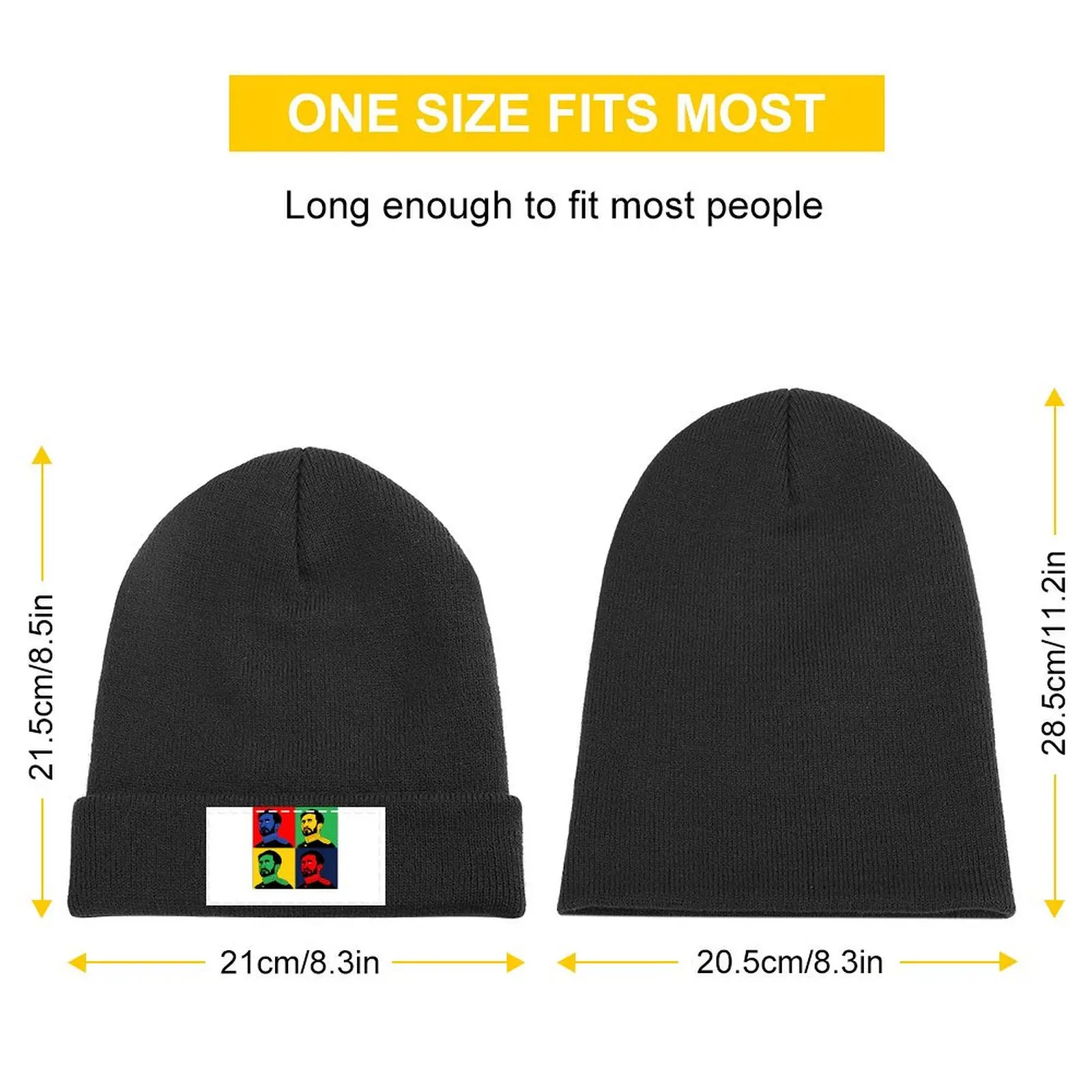 Ras Tafari Makonnen Pop Art Portrait King Selassie I Knitted Cap Hat Luxury Brand Trucker Cap derby hat Anime Men Caps Women's