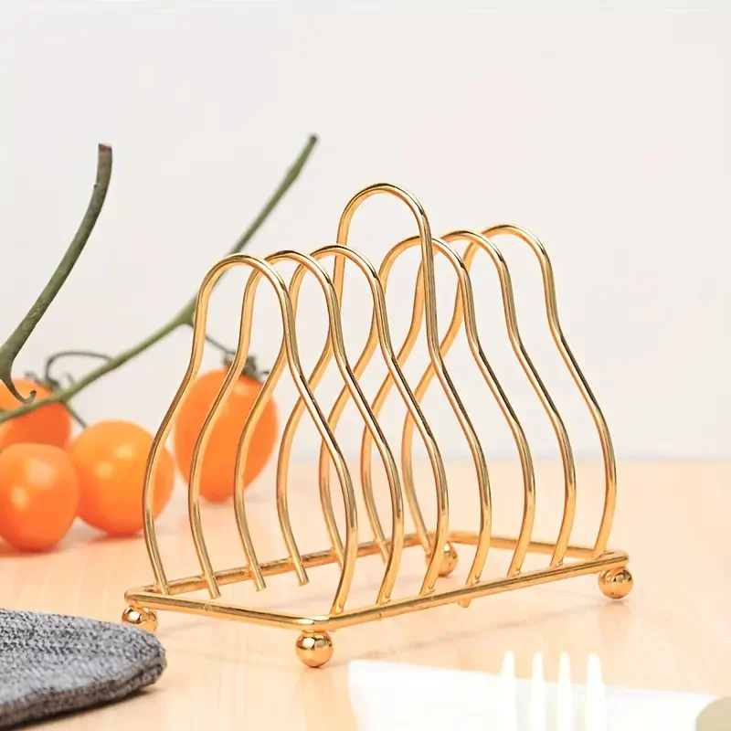 

1pc Golden Triangular Bowl And Dish Holder Metal Drainage Rack Dish Drain Holder Storage Rack Kitchen Storage Rack For Dishes