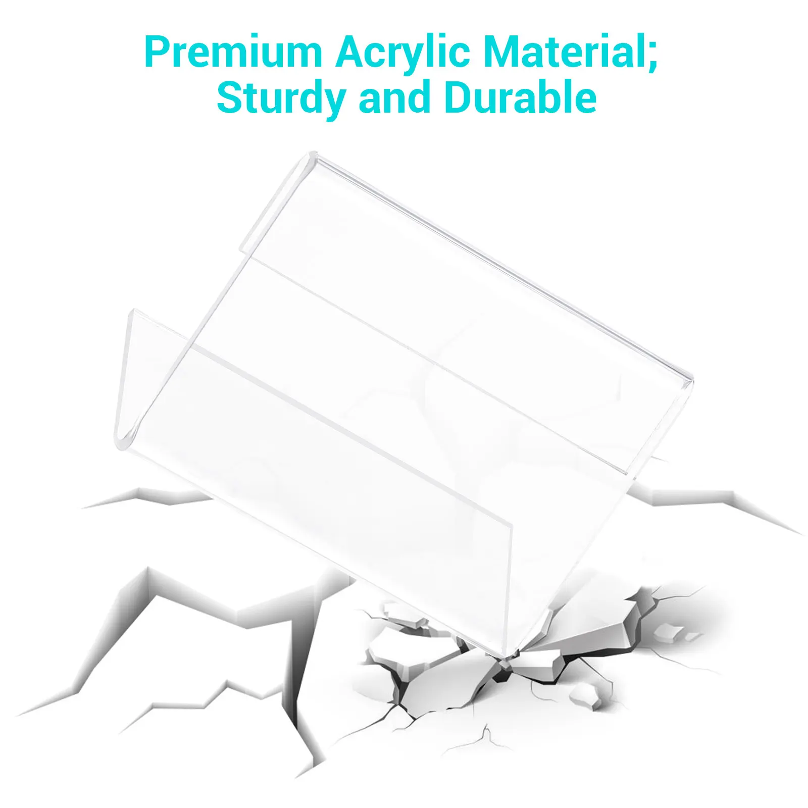 20pcs Acrylic Sign Display Holder Price Name Cards Rack Display Holder Card Label Racks Household Decorations Slanted Tag Stand