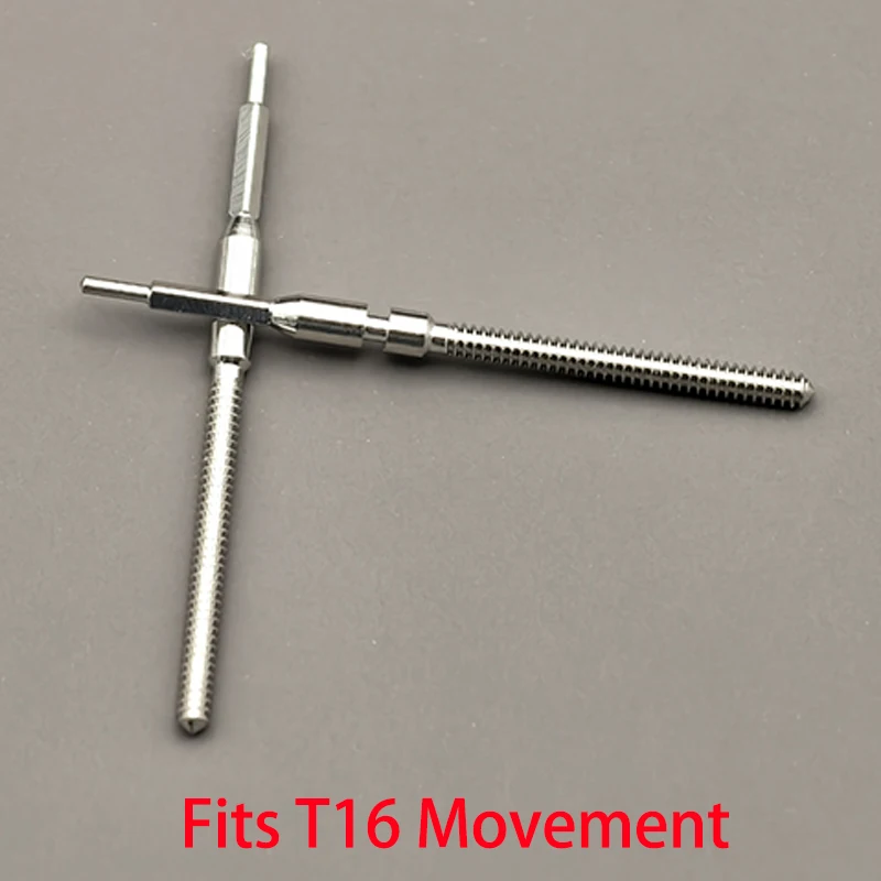 2/4PCS T16 Stainless Steel Crown Movement Crown Stem Fits T16 Automatic Mechanical Movement Stem Watch Replace Part