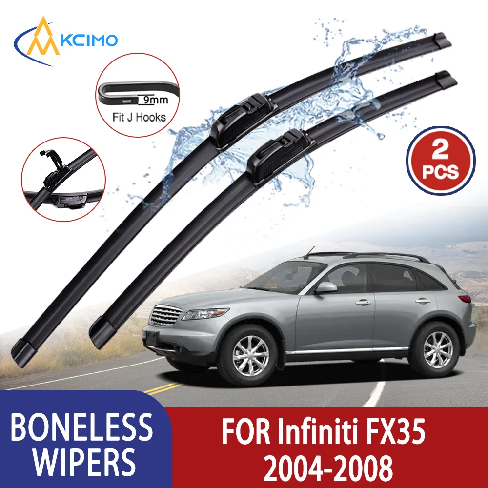 Kcimo Premium عالي الجودة لسيارة إنفينيتي FX35 2004-2008 2005 2006 على شكل حرف U من المطاط الناعم بدون عظم ممسحة HD هادئة ومتينة 22 بوصة + 20 بوصة #1