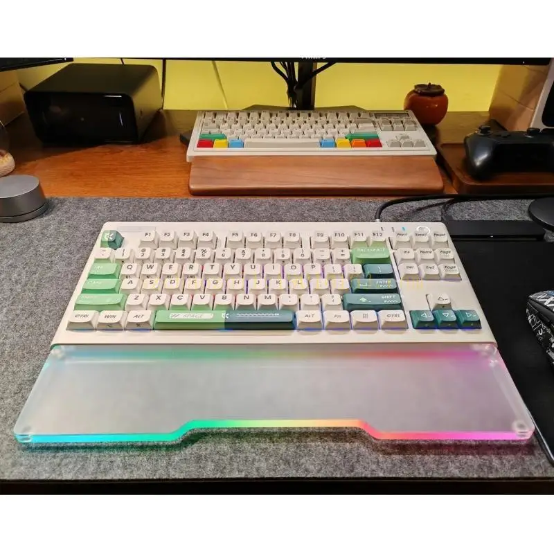 Podpórka nadgarstek z akrylu 62KA w kształcie litery U, ergonomiczny uchwyt na klawiaturę do domu lub biura, zmniejszający zmęczenie komputera.