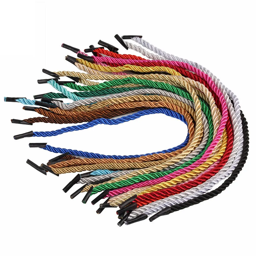 1000PCS Tote Bag Rope Multicolor 5mm Gift Box Portable Cords Polyester Weave Hand Rope Three Shares Binding Drawstring Rope