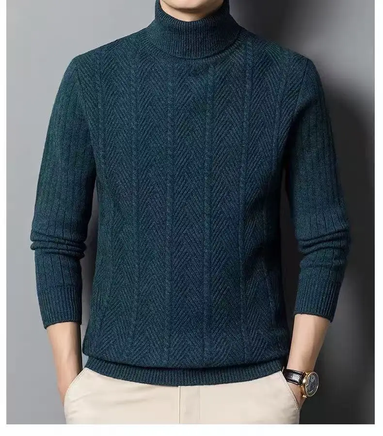 Turnover turtleneck cashmere sweater men's sweater casual sweater bottoming shirt in autumn and winter