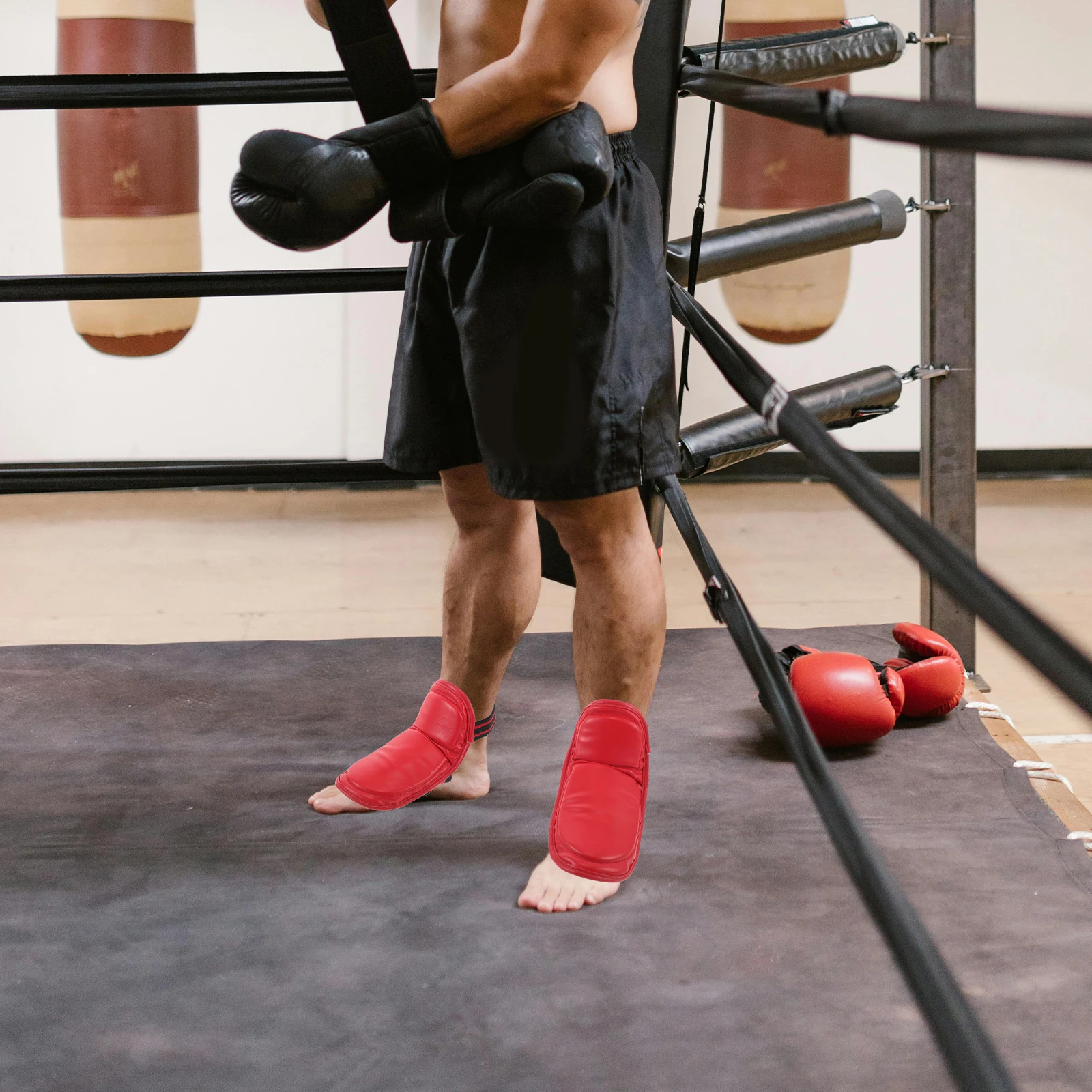 

Foot Protection Kickboxing Sparring Guard Protector Karate Eva Adult Shin Guards