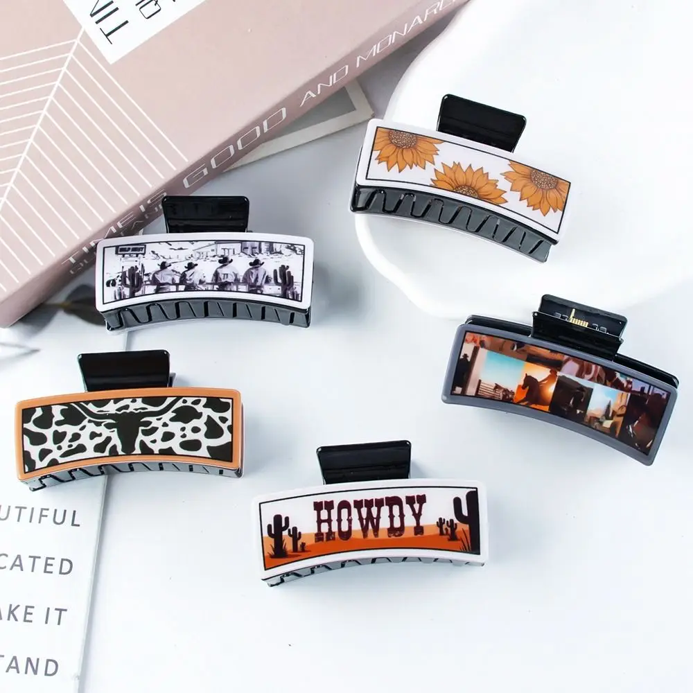 

New Creative Letter Image Grab Clip Rectangular Hair Clip Cute Acrylic Hair Accessories for Women Girls