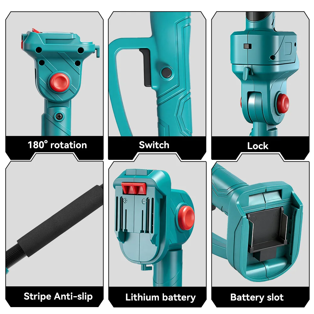 ONEVAN 45MM Brushless Telescoping Pole Electric Pruning Shear 2 IN 1 High Branch Garden Power Tool For 21V 18V Battery