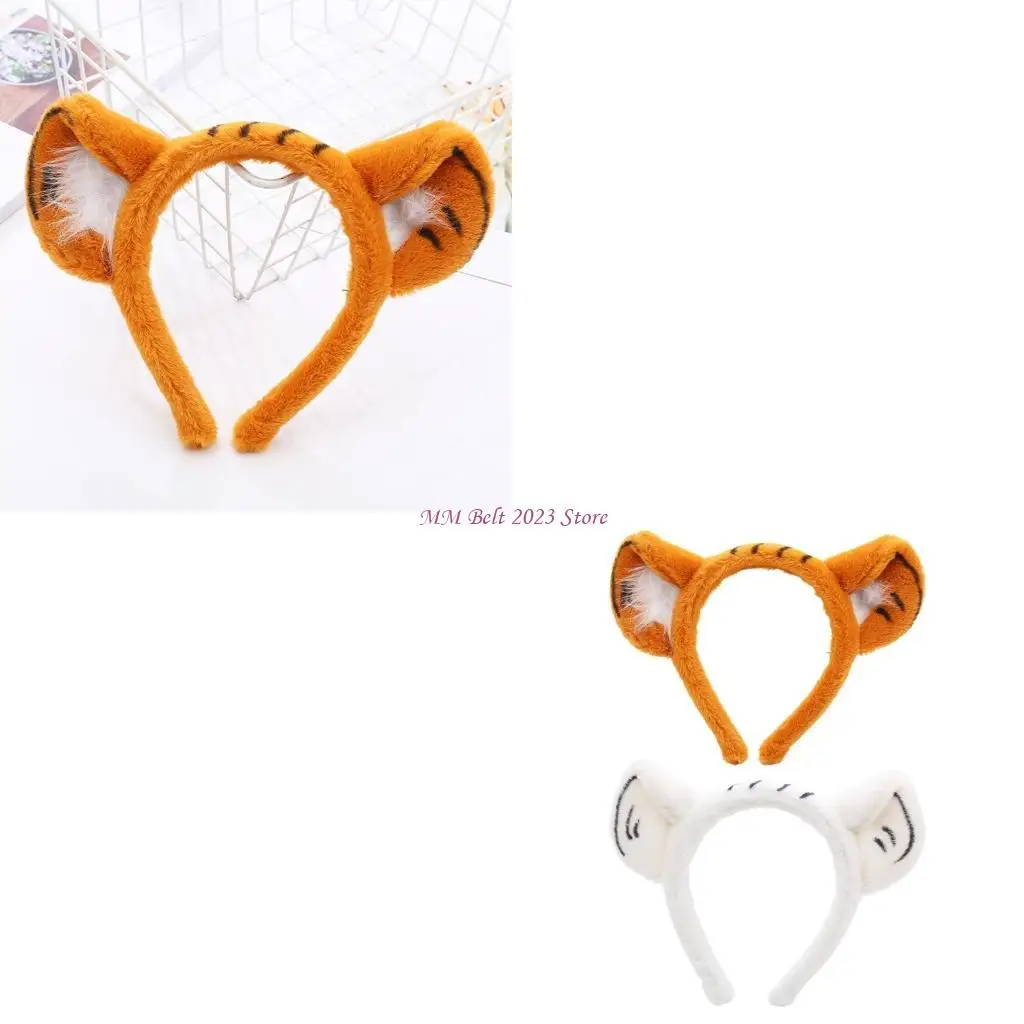 

49ME Furry Headband with Animal Pattern Ears Cartoon Hairband Party Performance Theme Costume Hair Accessories