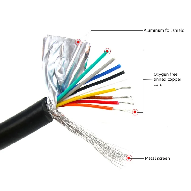 9Pin DB9 Male to Female  Extension Cable 24AWG 26AWG RS232 Connection Line Shielded Extension Data Cable for Computer Printer