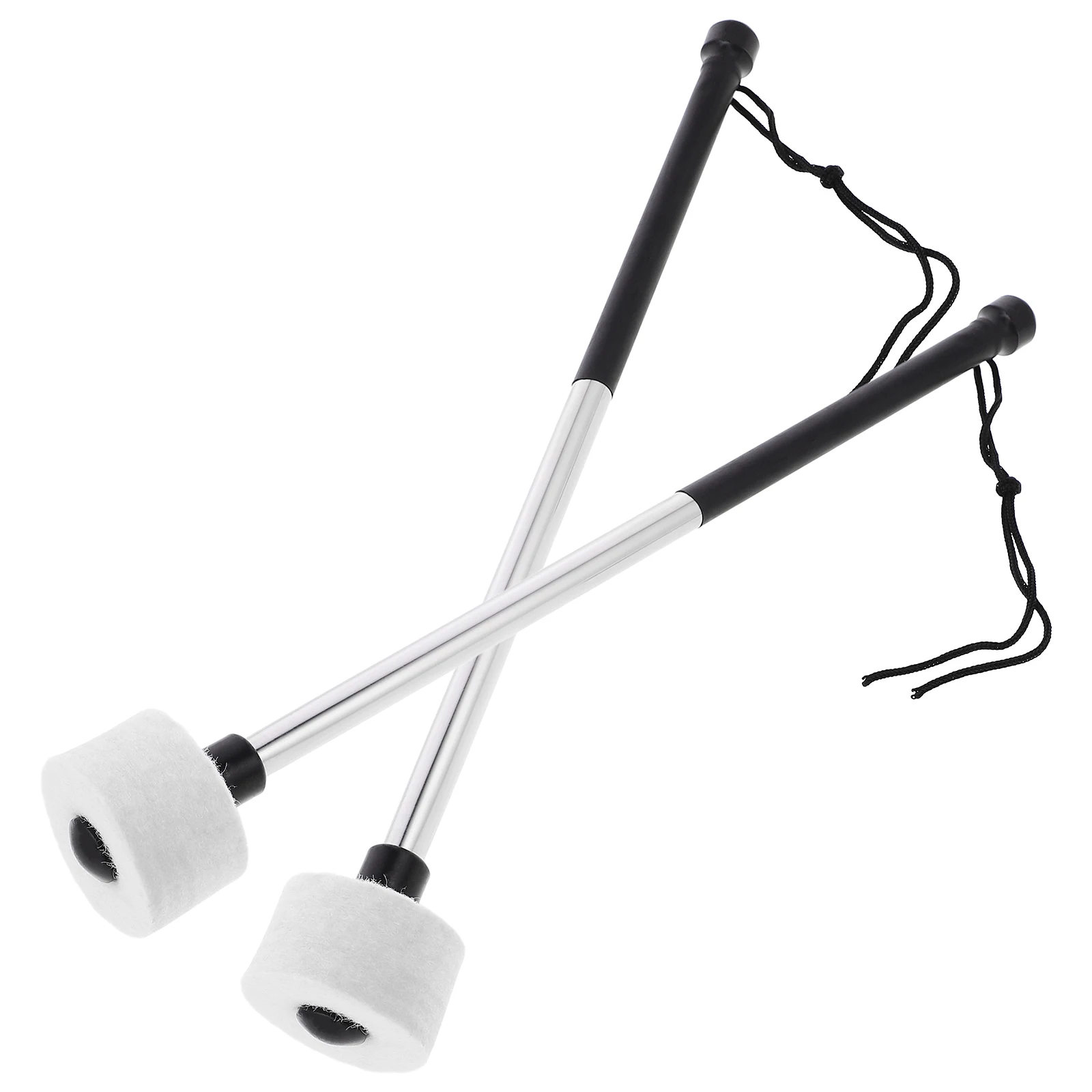 

2pcs StainlessSteelDrumHammer BassPercussionSticksMalletsSoftBandDrums LightweightSmoothGrip FeltMaterial DrumKitsEtherealDrums