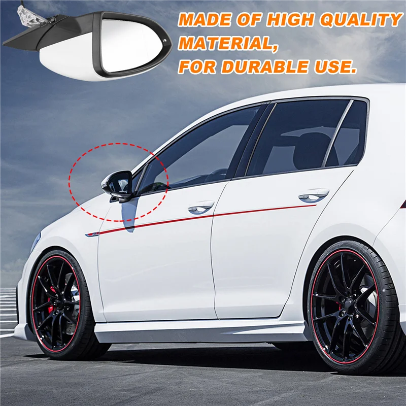 

Rear View Mirror Assembly 6 Wires Manual Folding Side Wing Door Mirror For VW Golf 7 MK7 MK7.5