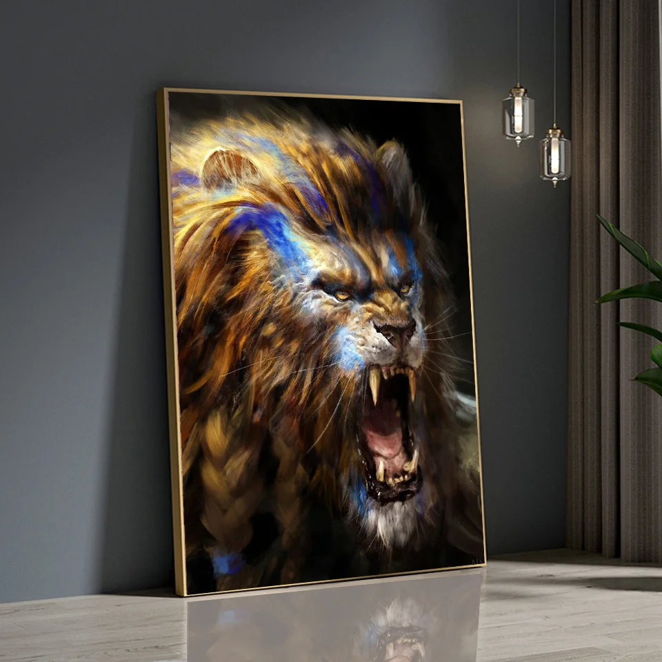 5D Diamond Painting Oil Painting Lion Cat Dog Animal Full Drill Diamond Mosaic DIY Hand Inlaid Rhinestone Embroidery Home Decor