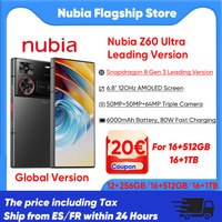 ZTE Nubia Z60 Ultra Leading Version Smartphone 5G Snapdragon 8 Gen 3 Leading Version 6.8 120Hz AMOLED Screen 80W Fast Charging 64MP Camera NFC
