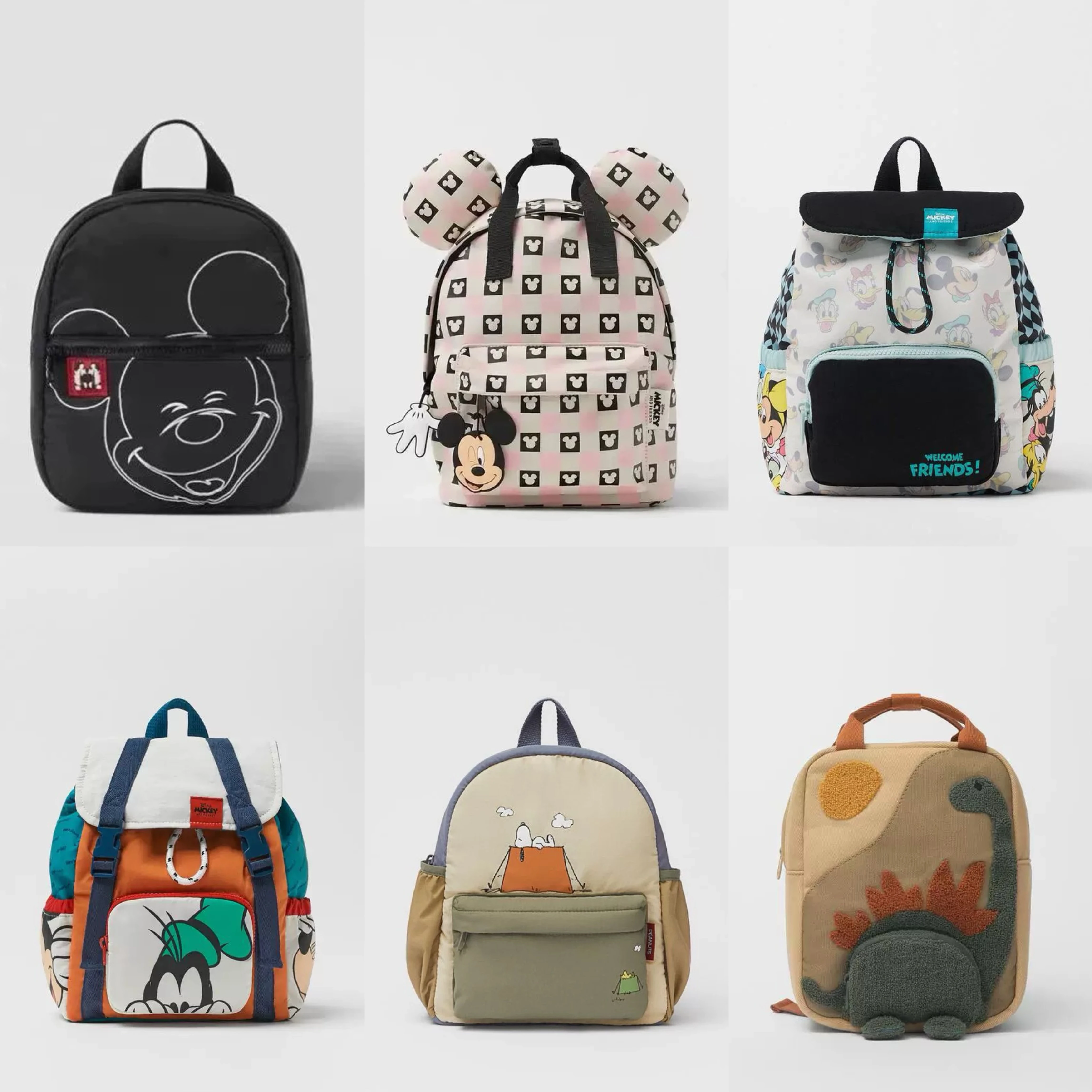 Brand Child Schoolbags Lovely Cartoon Two-shoulder Bags Baby Boys Simple All-match Backpacks Mickey Mouse Bags For 4-6Year Kids