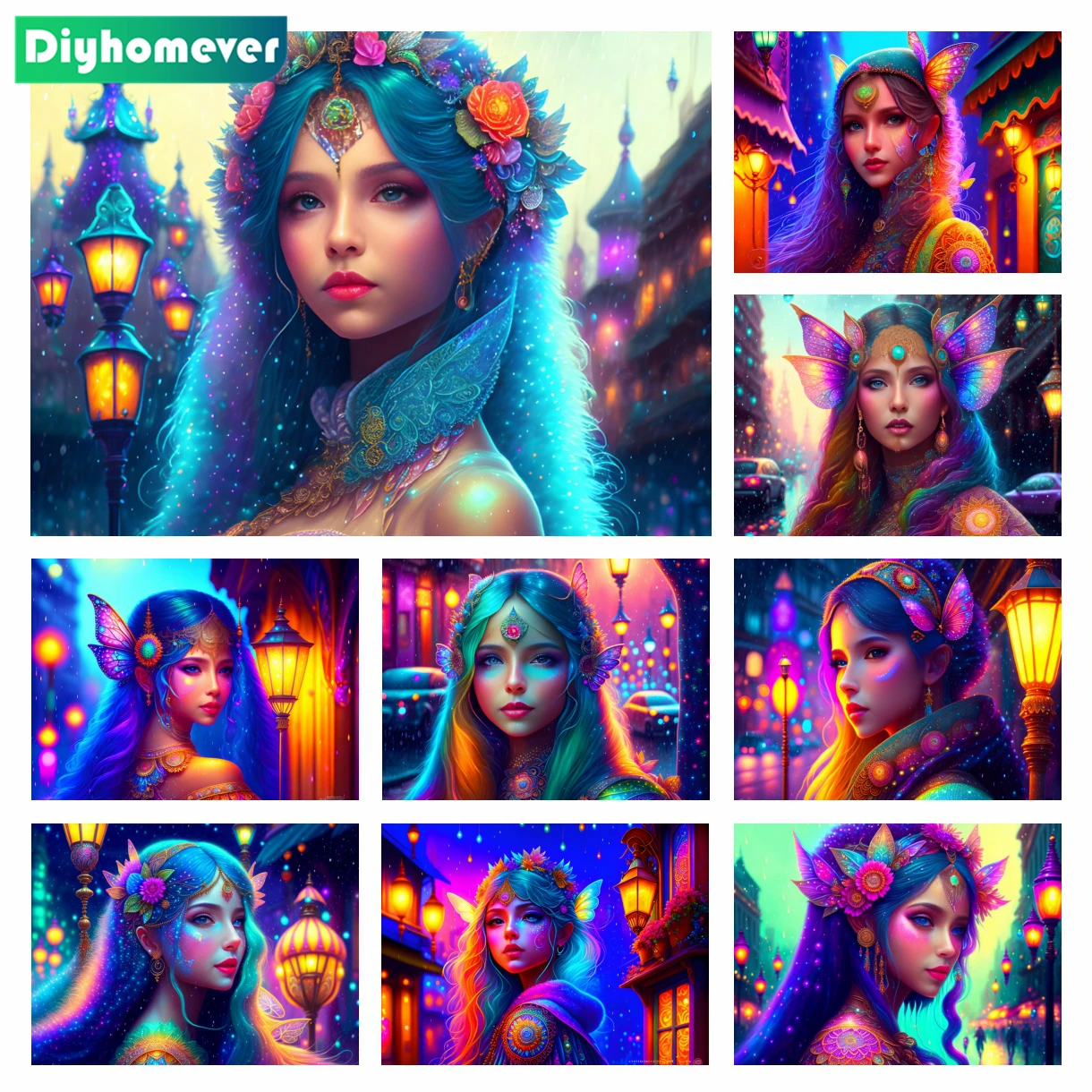 

Fantasy Fairy 5D Diamond Painting Elf Girl Diy Mosaic Diamond Art Embroidery Portrait Cross Stitch Kit Wall Decor Full Drill