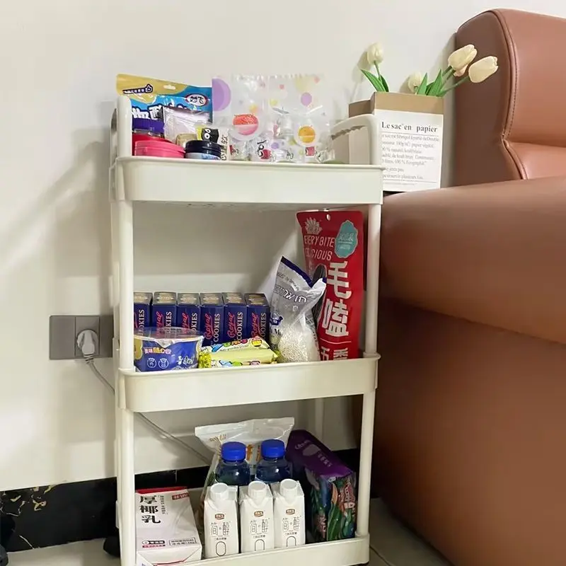 عربة تخزين دوارة بأربع عجلات، وصندوق للوجبات الخفيفة المتنقلة ومنظم الحمام، وإطار سهل التجميع